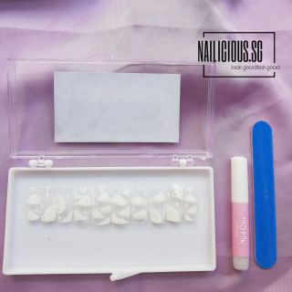 Nailbox - móng úp/móng giả MÓNG TRONG SUỐT VẼ MÂY