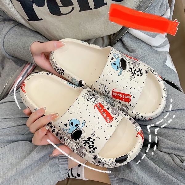 Dép bánh mì nam nữ họa tiết Space "Have a nice day" cực phẩm 2022