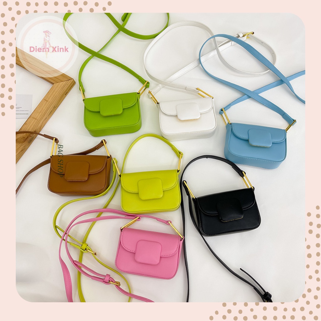 Túi Xách Nữ Đeo Chéo Mini  Cao Cấp Nhiều Màu Da Pu Mềm Mại Dành Cho Mẹ Và Bé Gái - Diễm STore- T137-21