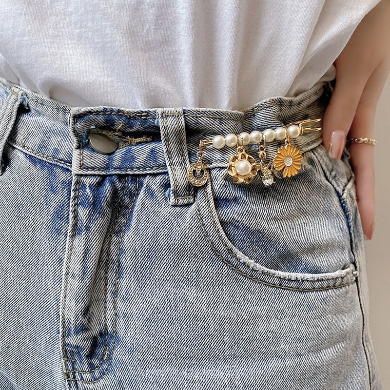 Trâm Cài Áo Hình Bông Hoa Đính Ngọc Trai Dễ Thương