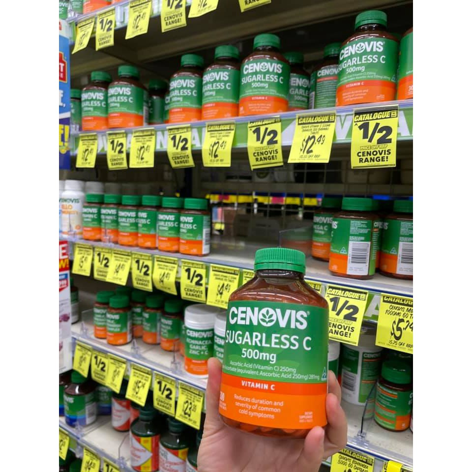 [HÀNG CHUẨN ÚC] VITAMIN C SUGARLESS C 500MG CENOVIS | Thế Giới Skin Care