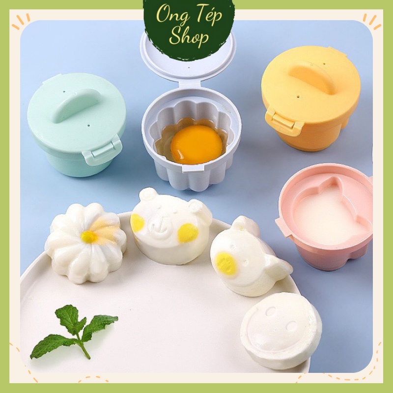 Bộ 4 khuôn hấp trứng, khuôn hấp bánh flan hình động vật xin xắn cho bé