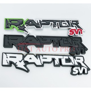 Tem 3D KIM LOẠI RAPTOR sv1 màu trắng trang trí xe oto bán tải,.