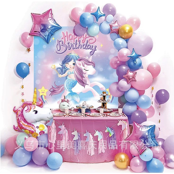 Trang Trí Sinh Nhật Happy Birthday Bé trai bé gái- Elsa-Nàng tiên cá- Avenger MH: B0026