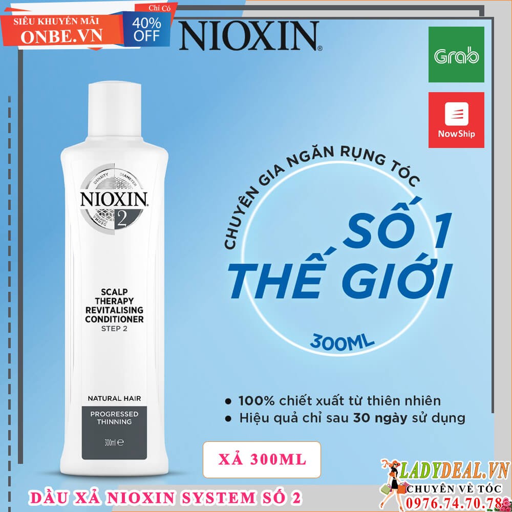 NIOXIN 2  | Dầu Xả Dành Cho Tóc Rụng Nioxin số 2  [Nhiều dung tích] - 250ml - 300ml