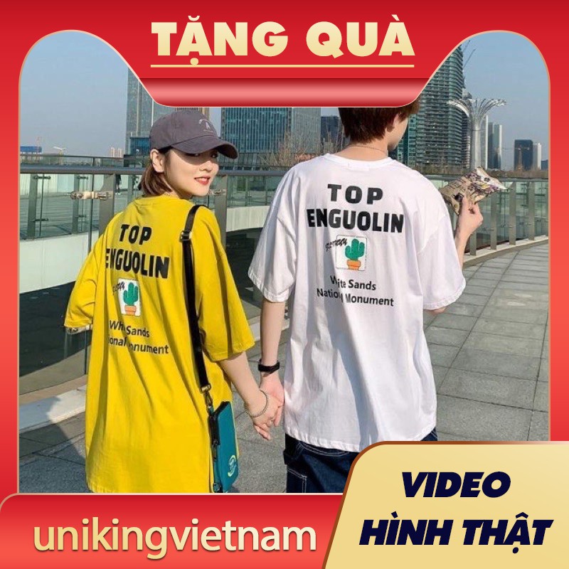 [ẢNH THẬT] Áo thun tay lỡ in hình xương rồng TOP ENGUOLIN 💘FREESHIP💘HOÀN XU EXTRA💘Unisex💘Freesize