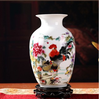 bình hoa gốm sứ con gà