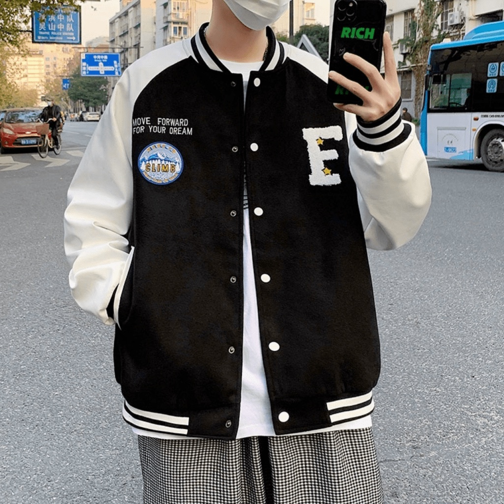 ÁO KHOÁC BOMBER NAM NỮ  CHỮ F THỜI TRANG BOMBER BAO NGẦU CHẤT LỪ