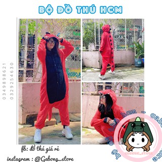 [ ẢNH THẬT ]bộ đồ thú 💥FREESHIP 💥giảm 20k khi nhập mã [ DOTHU20K1] bộ đồ ngủ thú khủng long đỏ