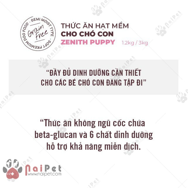 Thức Ăn Hạt Mềm Cho Chó Con Thịt Ức Gà Và Khoai Tây Puppy Chicken Breast Meat &amp; Potato Zenith