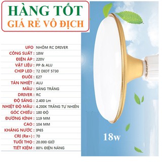 Bóng đèn led đủ 12w, 13w, 18w trụ, ufo đui e27