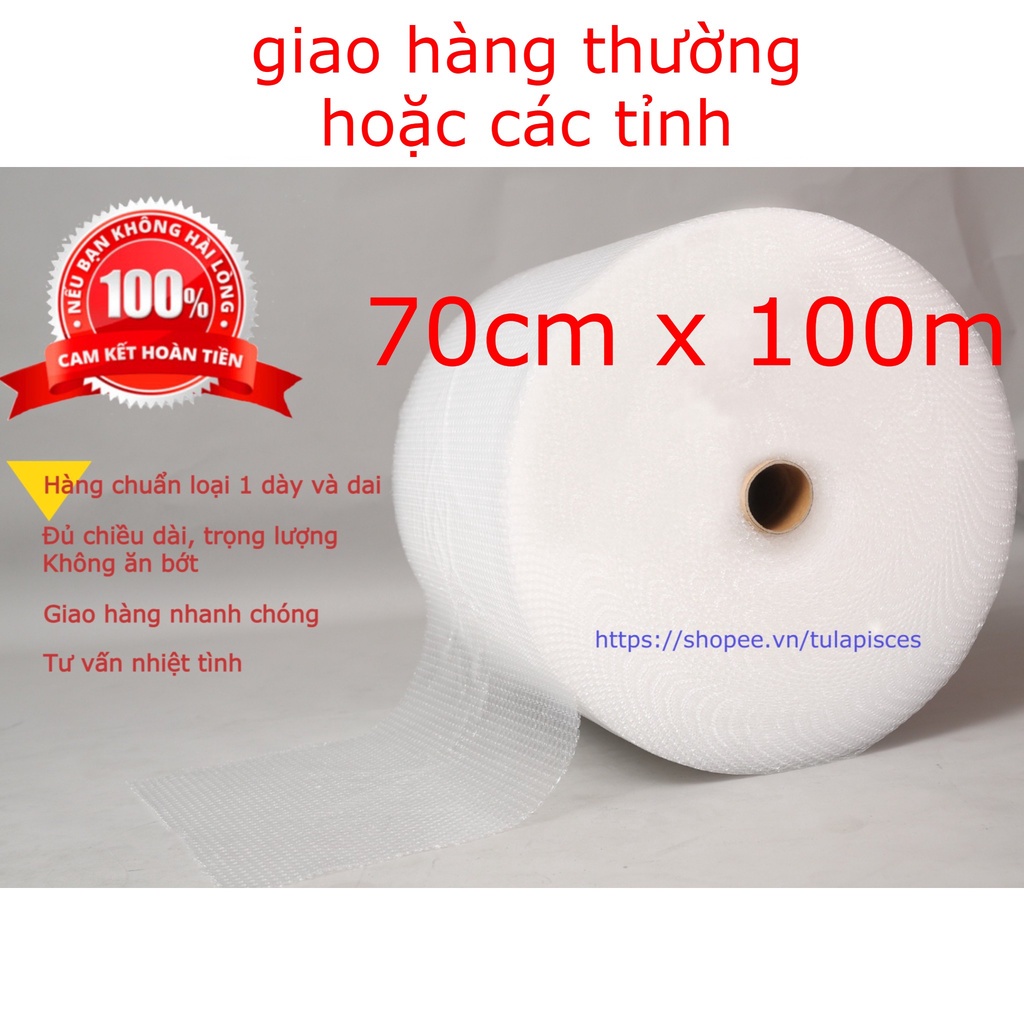 Cuộn Xốp Khí 70cmx100m , Bọc Chống Sốc, Xốp Nổ,xốp khí - Đóng Bọc Hàng - Chống Sốc Bóng Khí Xốp chống sốc gói hàng