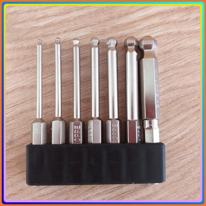 Bộ 7 mũi lục giác ĐẦU BI cho khoan hãng BROPPE
