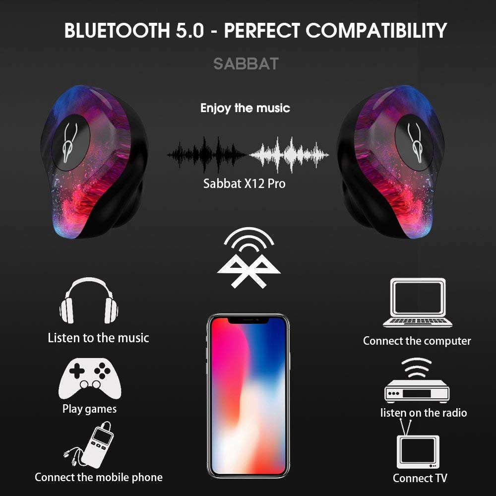 Tai nghe Bluetooth không dây Sabbat X12 Pro V5.0 kèm hộp sạc | BigBuy360 - bigbuy360.vn