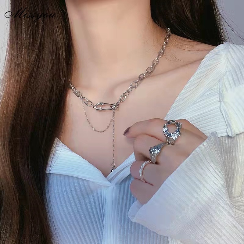 Dây chuyền mặt ghim giấy màu bạc bằng hợp kim phụ kiện trang sức thời trang cho nữ