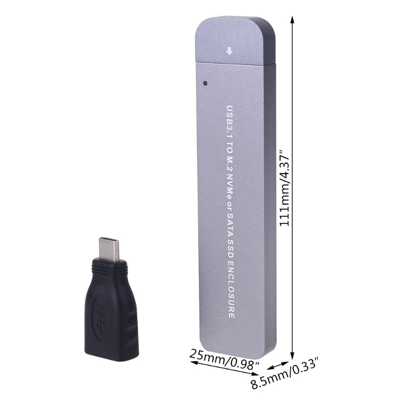 Mojito Type C USB 3.1 to M2 NVME SATA SSD Enclosure Adapter for PCIE NGFF Disk Box M.2