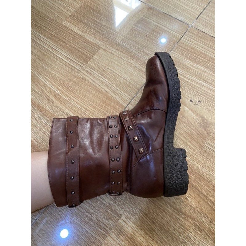 Boots ngắn, nâu bò, size 36 - hàng si 2nd