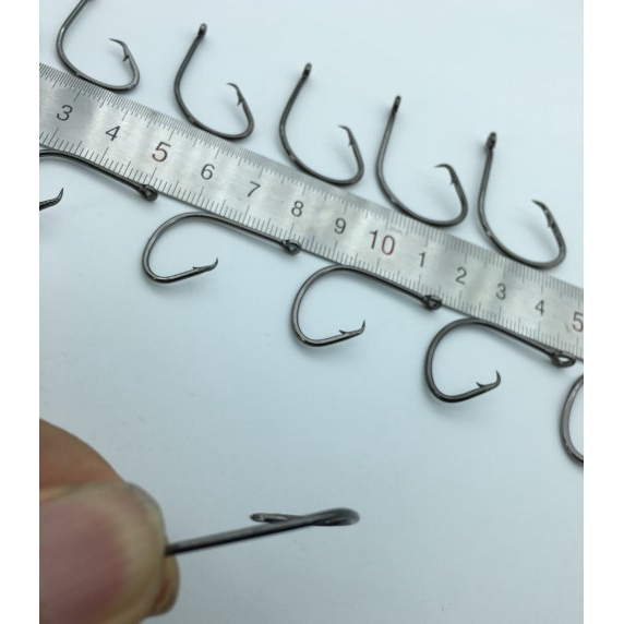 Bộ 100 Móc Câu Cá Hình Tròn Cỡ 1# 7381# 1/0# 2/0# 3/0# 4/0# 5/0#