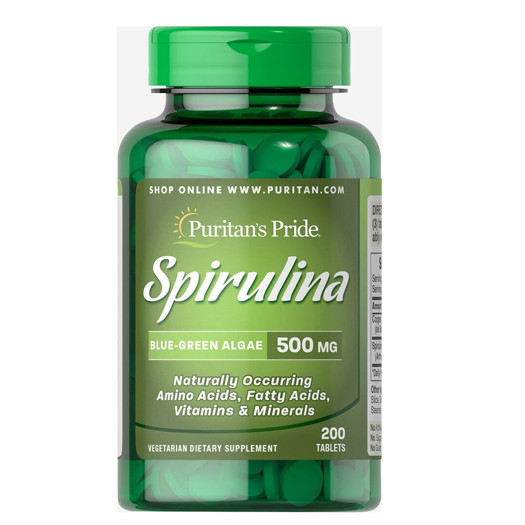 Tảo soắn Spirulina puritan's Pride của Mỹ 200 viên