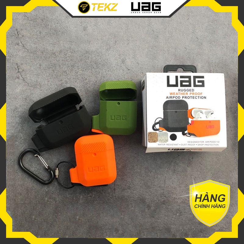 Vỏ Bảo Vệ Tai Nghe UAG Silicon Case Dành Cho Airpod 1, 2, Pro Có Khóa Chốt Chống Sốc, Chống Va Đập