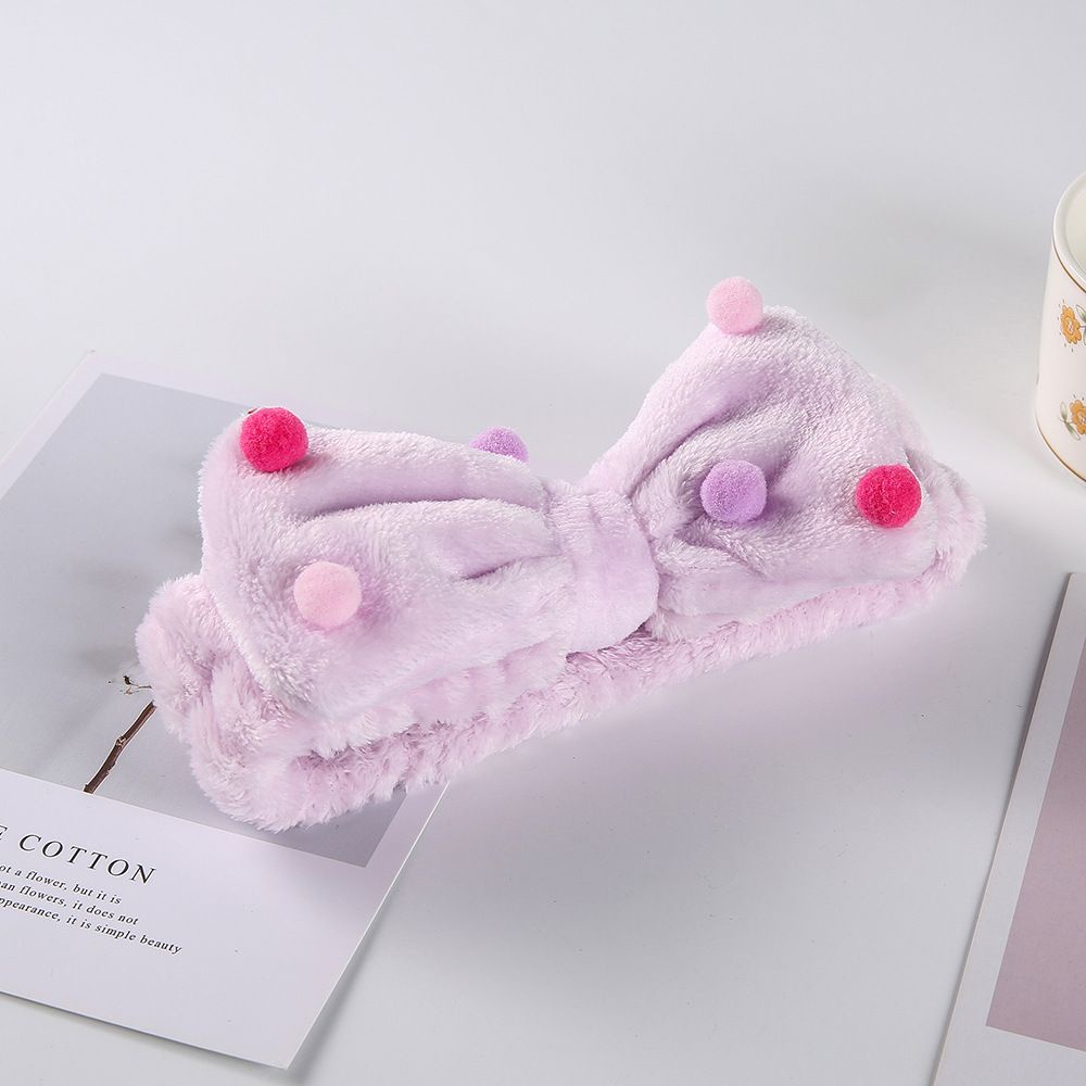 Băng Đô Rửa Mặt Không Trượt Bằng Vải Lông Nhung Co Giãn Dễ Thương Cho Nữ