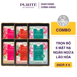 Combo 6 Mặt Nạ Purité Ngăn Ngừa Lão Hóa (20gx2) + Mặt Nạ Dưỡng Sáng Da (20gx2) + Mặt Nạ Se Nhỏ Lỗ Chân Lông (20gx2)