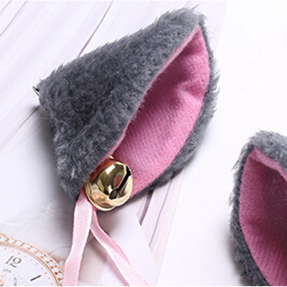 Kẹp tóc hóa trang tai mèo bằng lông nhung đáng yêu cho nữ