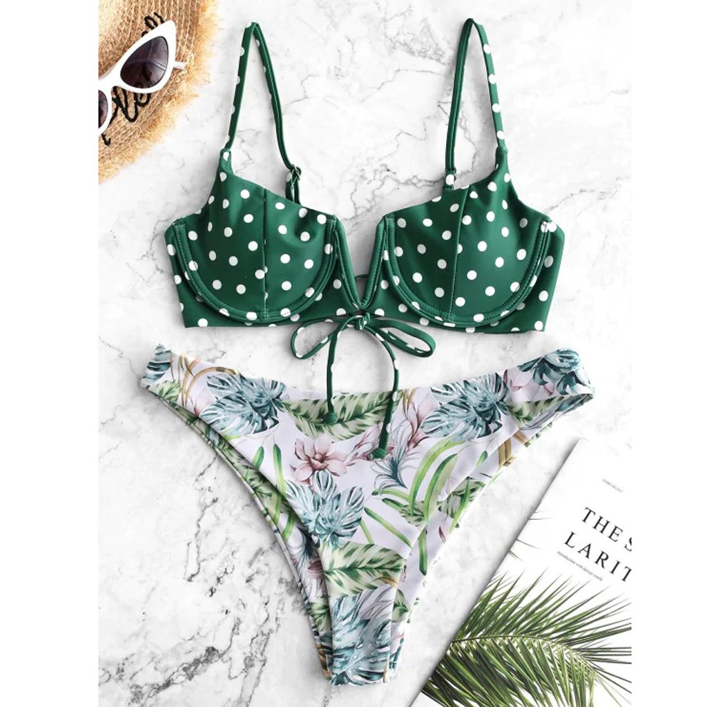Bikini Cổ Chữ V In Hoa Gợi Cảm | BigBuy360 - bigbuy360.vn