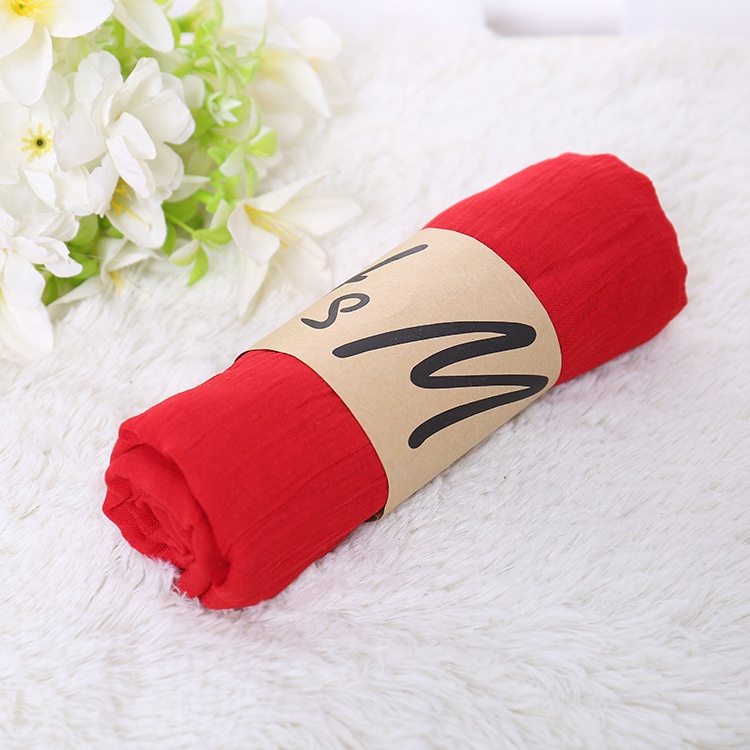 Khăn quàng cổ lanh cho nữ Fuha, khăn choàng giữ ấm cotton nhiều màu