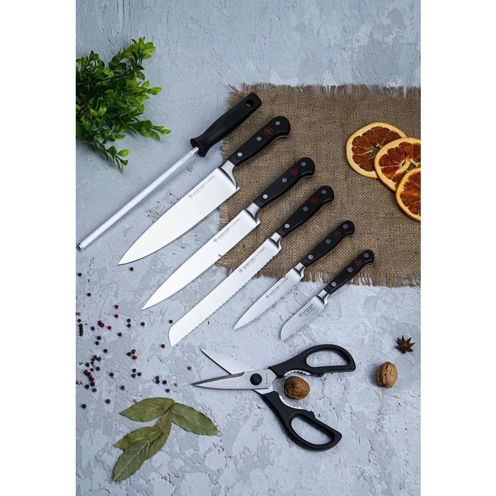 BỘ DAO WUSTHOF CLASSIC BLACK 7 MÓN