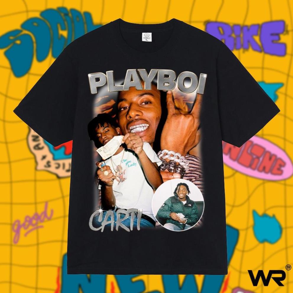 BestÁo thun Hiphop Style Rapper Playboi Carti form rộng tay lỡ 100% cotton ! !