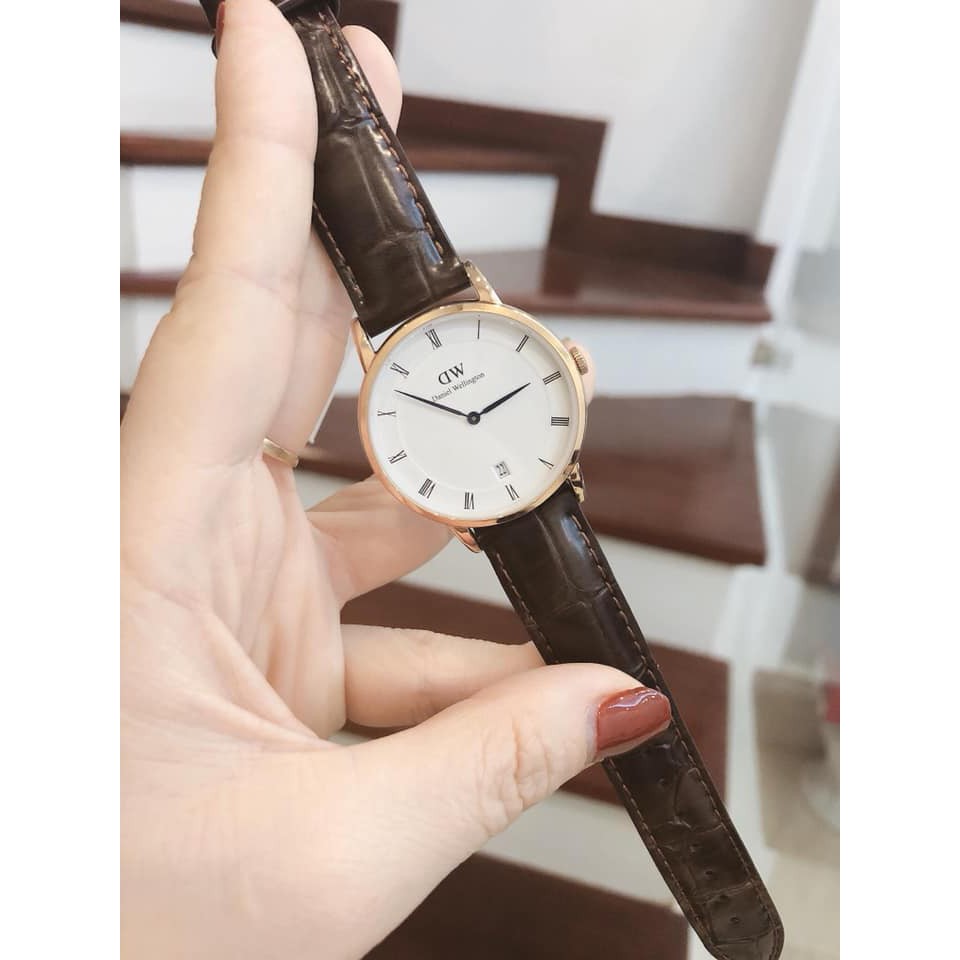 Đồng hồ nữ Daniel Wellington dapper - Máy Quartz - Mặt kính cứng - Dây da