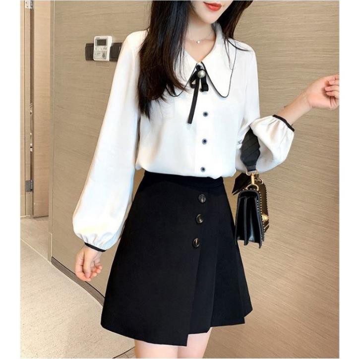 Áo sơ mi nữ công sở tay dài, viền cổ có nơ tiểu thư nữ tính, thanh lịch chất vải cao cấp- xưởng HÀNG CAO CẤP [SIÊU PHẨM] | BigBuy360 - bigbuy360.vn