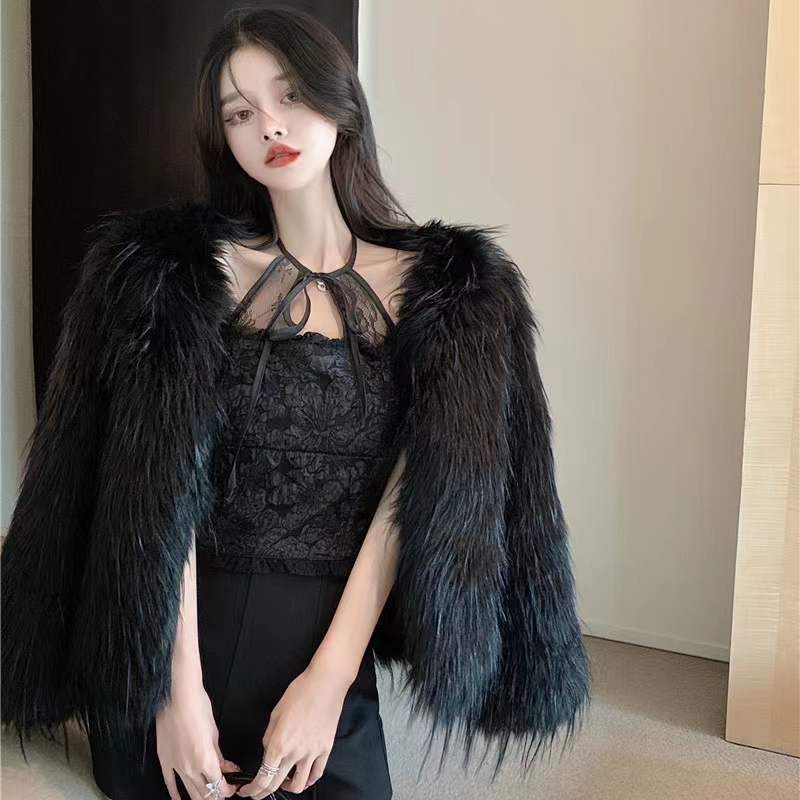 Jiashucheng Hàng Có Sẵn Áo Hai Dây Phối Ren Dáng Ngắn Thời Trang Mùa Đông Quyến Rũ Dành Cho Nữ