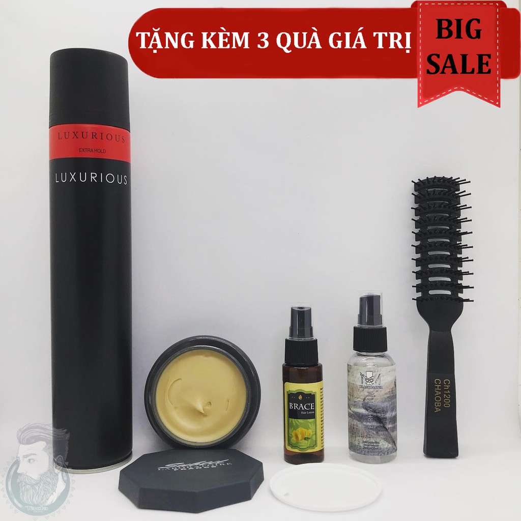 ✅[TẶNG 3 QUÀ]{Combo} Sáp Vuốt Tóc Subtil Clay Wax Và Gôm Xịt Tóc Luxurious + Tặng Pre Styling, Hair Lotion & Lược