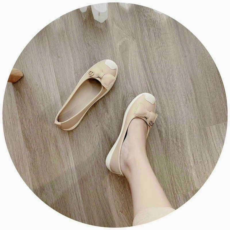 Giầy slip on nữ đính nơ da mềm | BigBuy360 - bigbuy360.vn