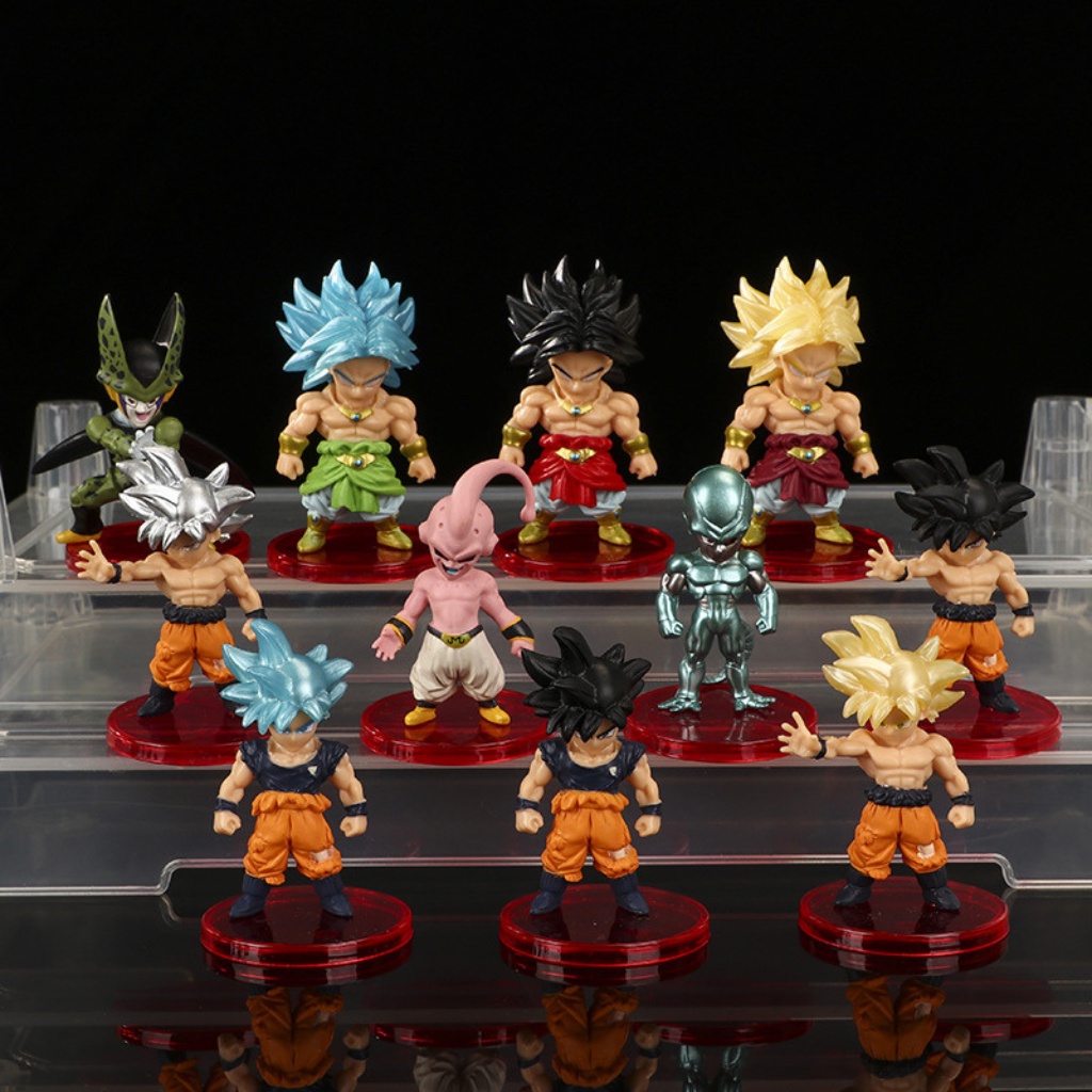 Mô hình Dragon ball chibi Luffy Store nhân vật songoku siêu saiyan cao 7cm, figure anime 7 viên ngọc rồng, mô hình decor