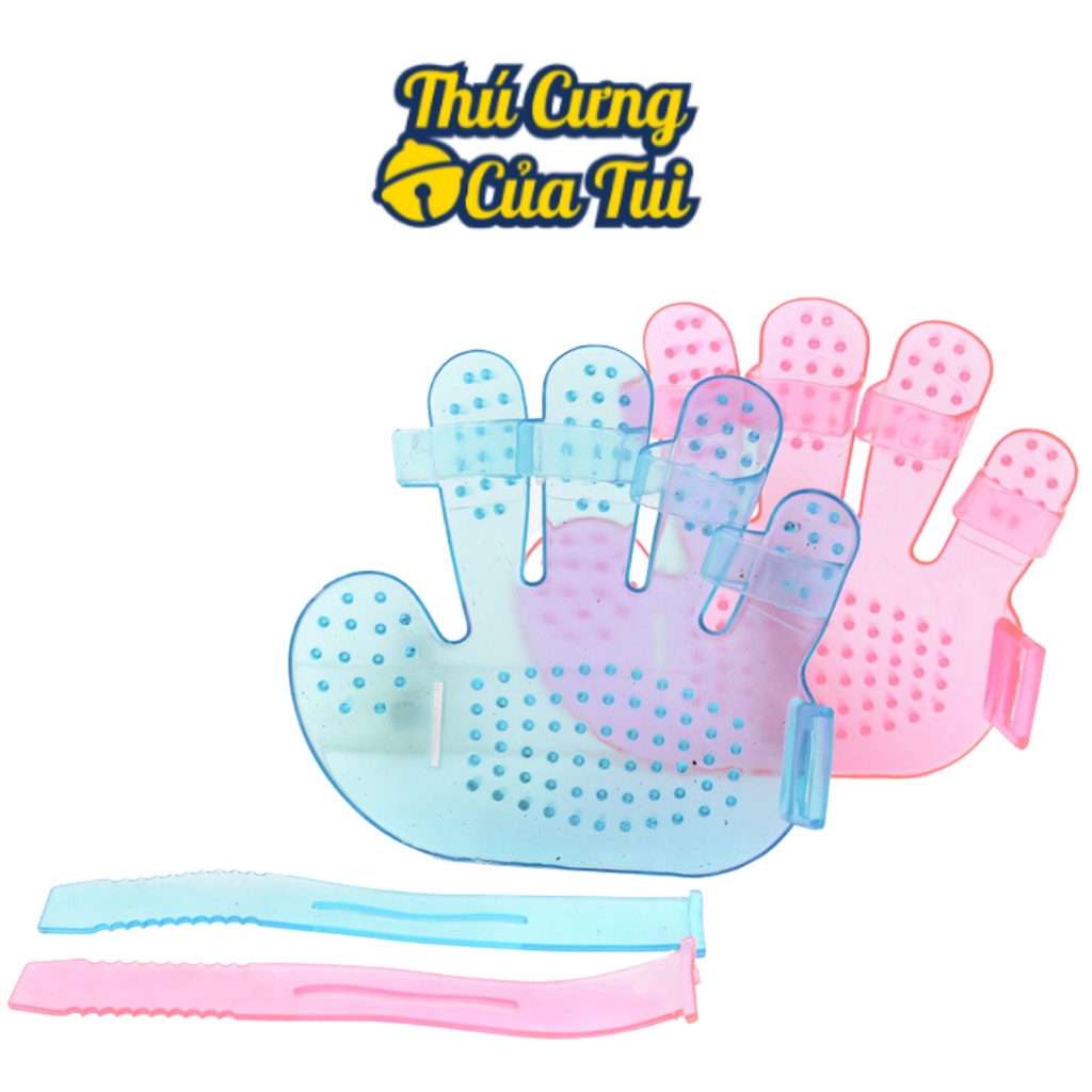 Găng Tay Chải Lông Rụng Và Tắm Cho Chó Mèo - Thú Cưng Của Tui