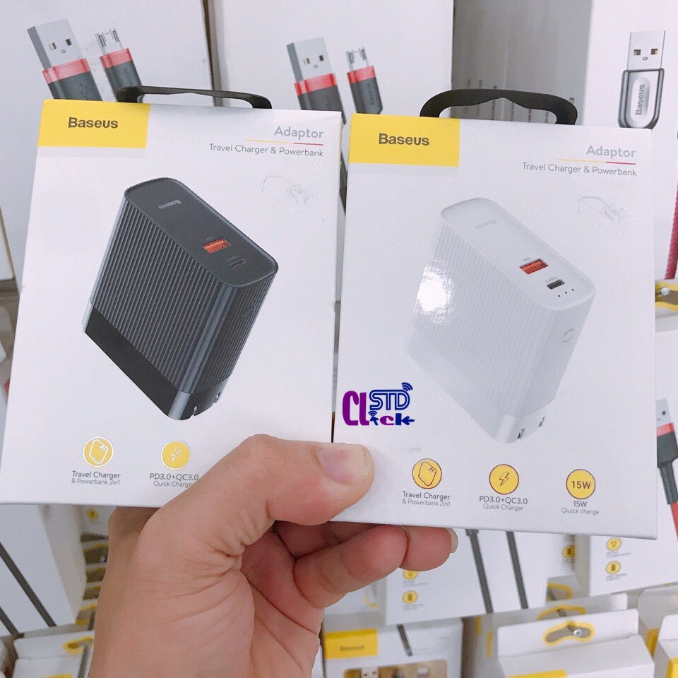 SẠC KÈM PIN DỰ PHÒNG SẠC NHANH QC 3.0 VÀ PD 3.0 2 CỔNG 5.000MAH BASEUS CHT901 CHÍNH HÃNG HÀNG CHUẨN