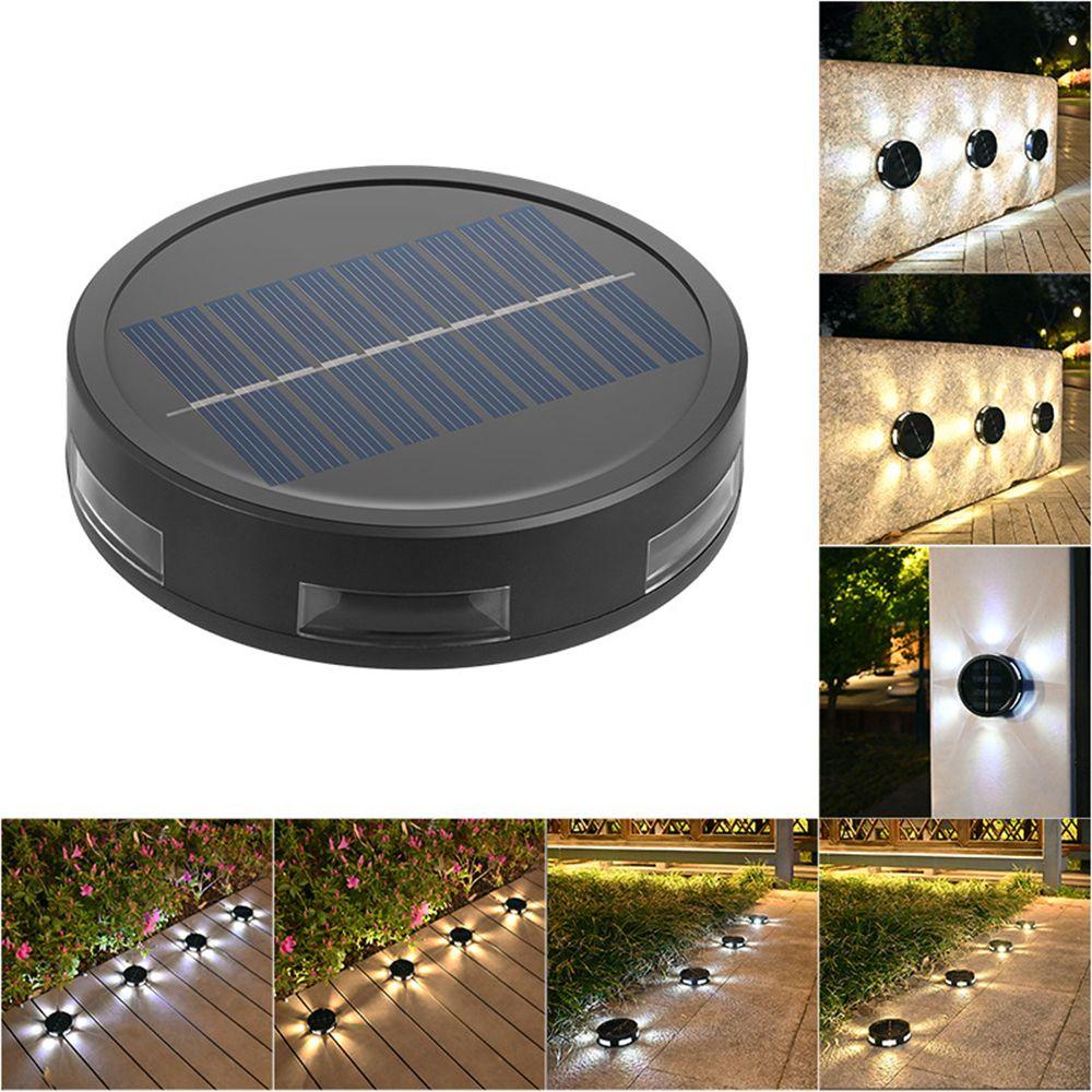 KUNHEV Set 4 Đèn Gắn Tường Trang Trí Sân Vườn Cảm Biến Tự Động Chạy Năng Lượng Mặt Trời