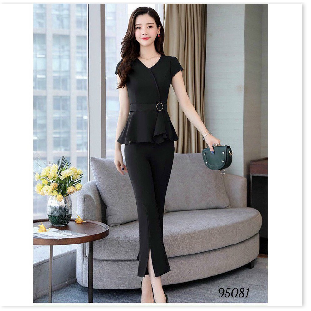 Set bộ chất liệu poly 2 da co giãn 4 chiều tôn dáng thanh lịch cho các chị em KHANH AN FASHION