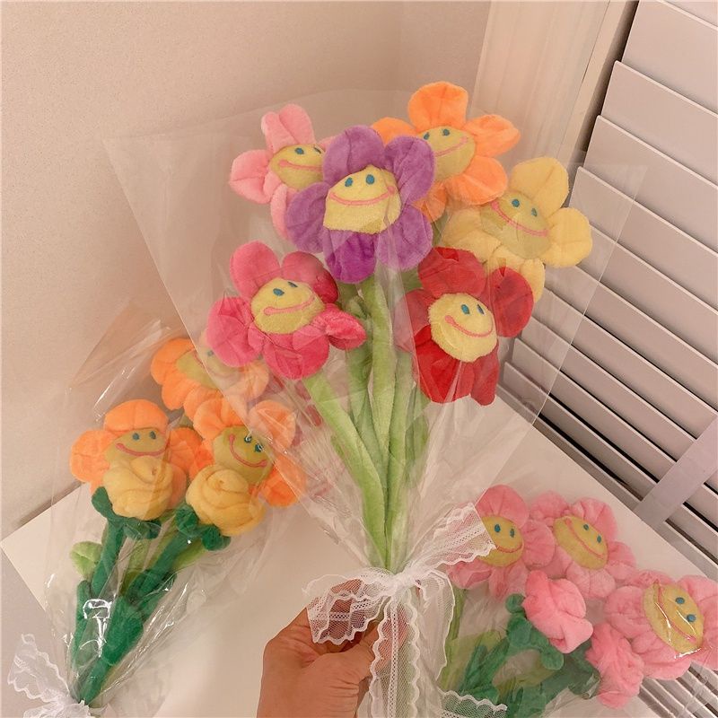 Bông hoa vải 30cm thân có kẽm dùng trang trí