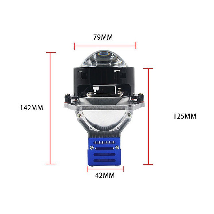 LED pha bi cầu DAO 65W giá bộ 2 đèn thấu kính siêu sáng TẶNG 2 nón cao su lắp đặt