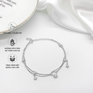 Lắc Tay Bạc Blue Peach Sun and Moon LT447