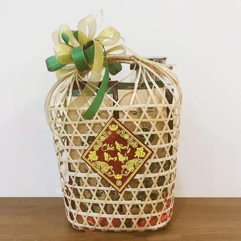 Giỏ Quà Tết,giỏ mây tre đan, đựng quà tết siêu xinh