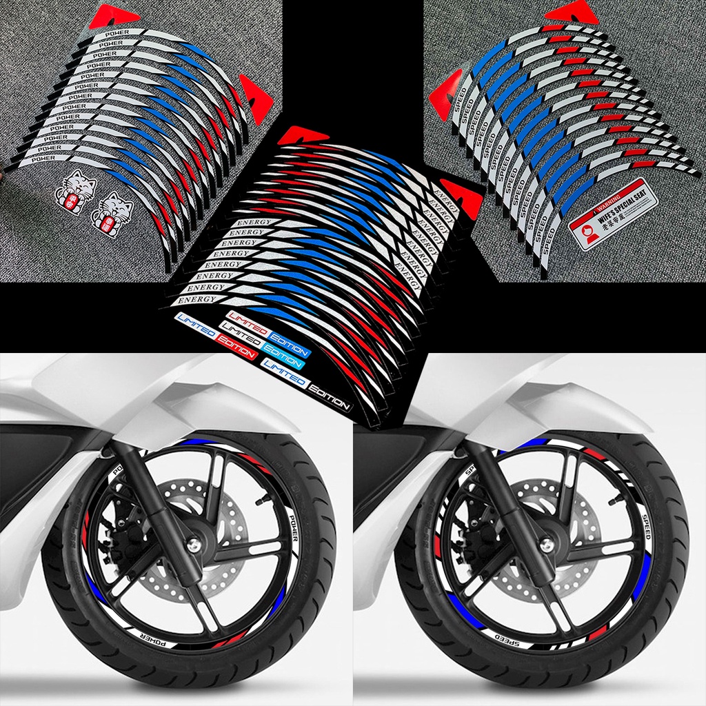 16 Dải Dán Phản Quang 10" 12" 14" Trang Trí Bánh Xe Ô