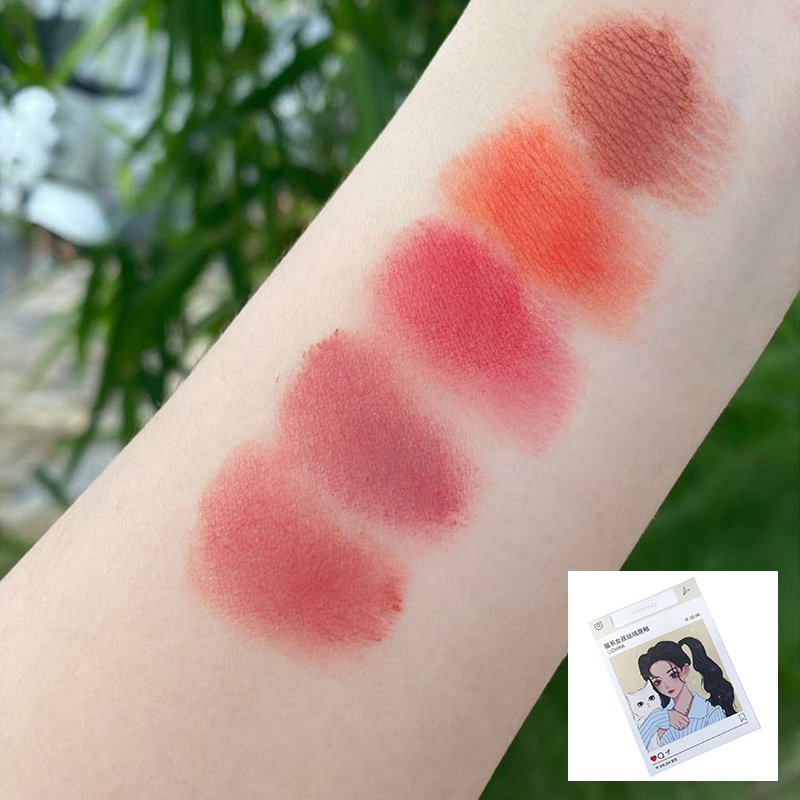 [Hàng mới về] Bộ son môi Herorange thiết kế vỏ hộp thuốc lá họa tiết mèo / cún hoạt hình đáng yêu