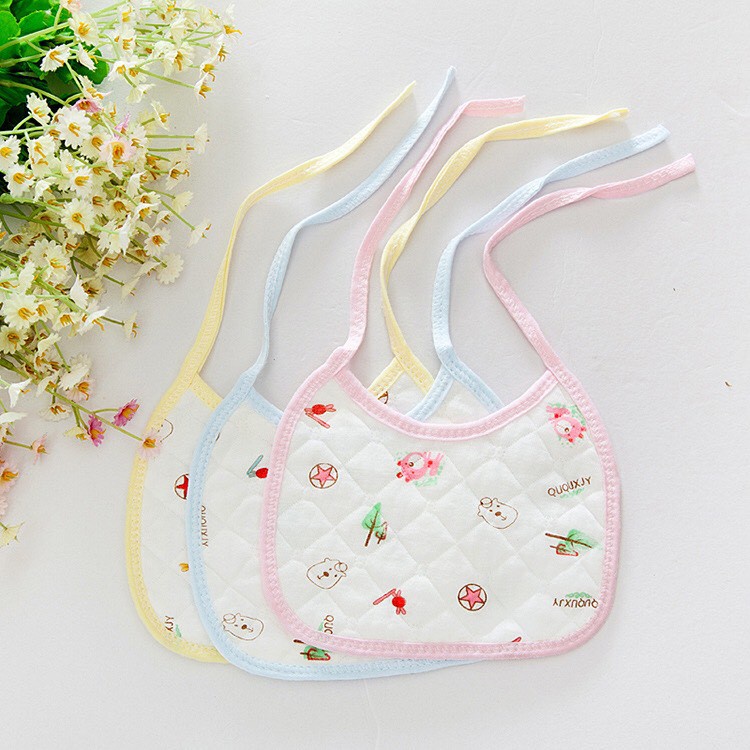 Yếm xô yếm tròn ăn dặm cho bé buộc dây chất liệu cotton thấm hút vượt trội 106