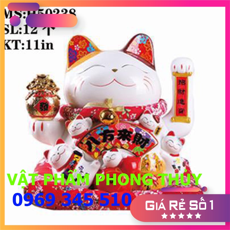 Mèo thần tài vẩy tay, mèo tài lộc may mắn phong thủy