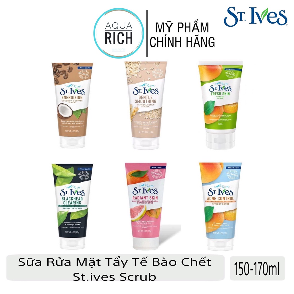 Sữa Rửa Mặt Tẩy Tế Bào Chết ST.IVES SCRUB 170g - 150g Mẫu mới